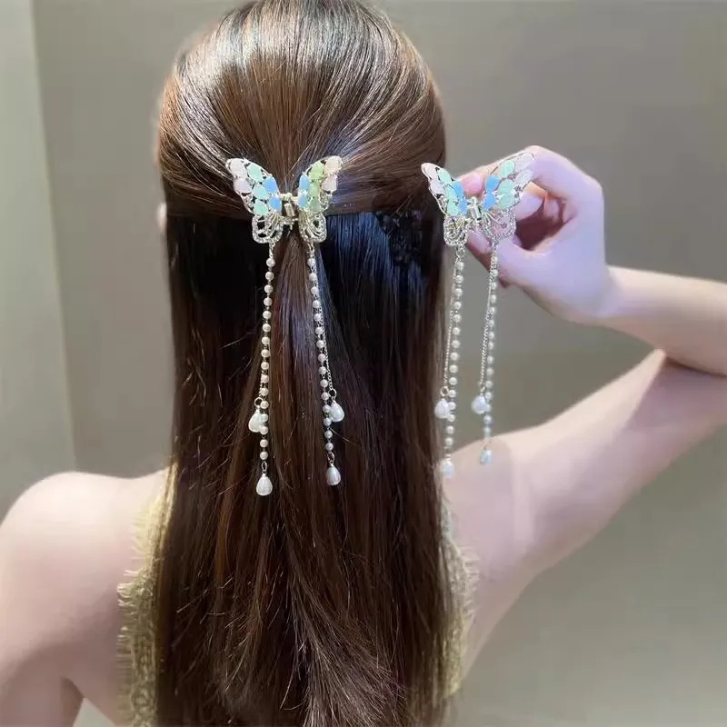 Water jade Hair Clips Women's-2
