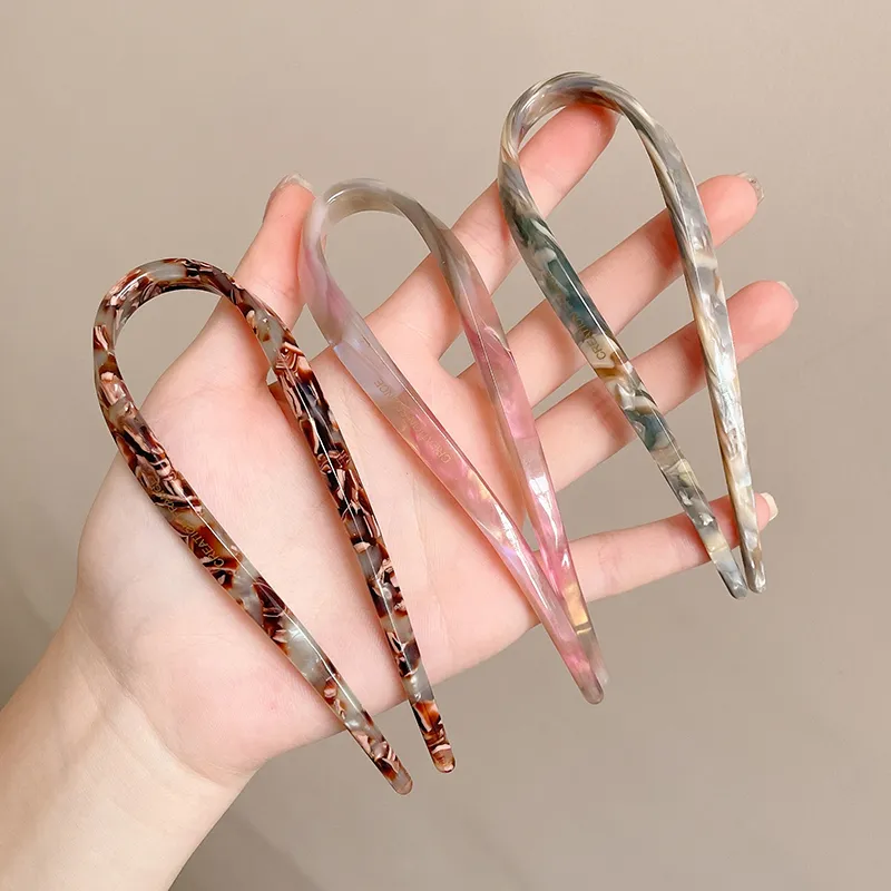 Water Jade Acrylic Hairpins Women's-1