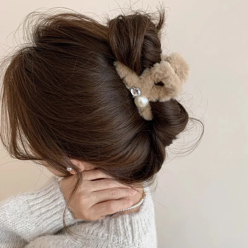 Water Jade Fabric Hair Clips Women's-2