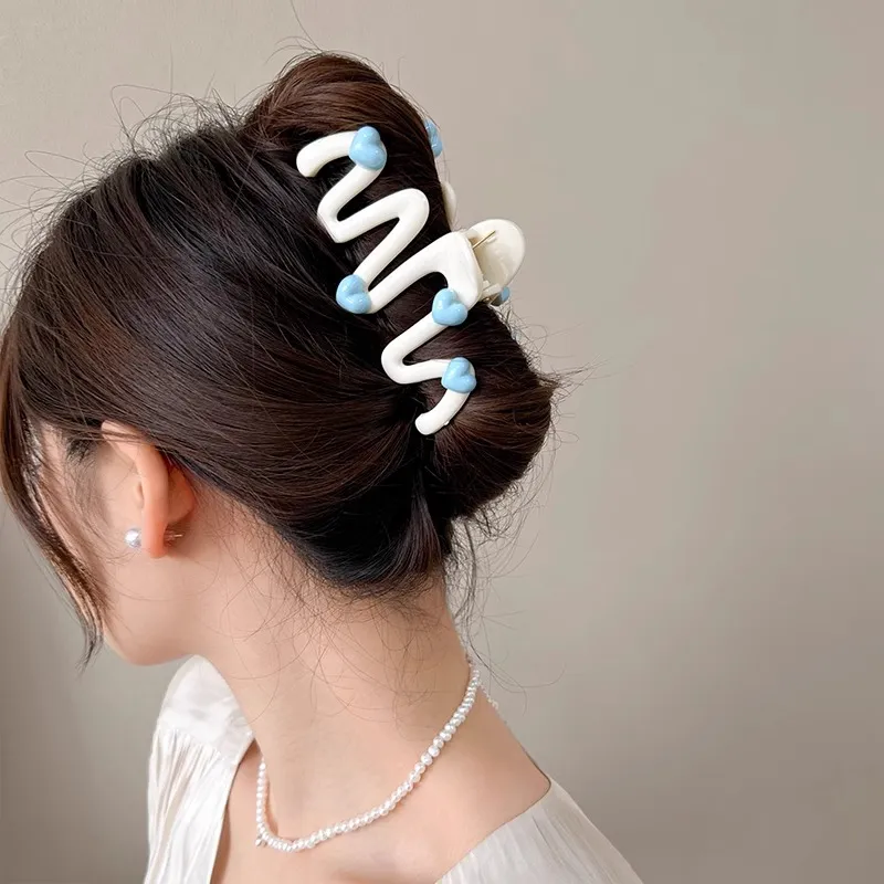 Water Jade Acrylic Hair Clips Women's-4