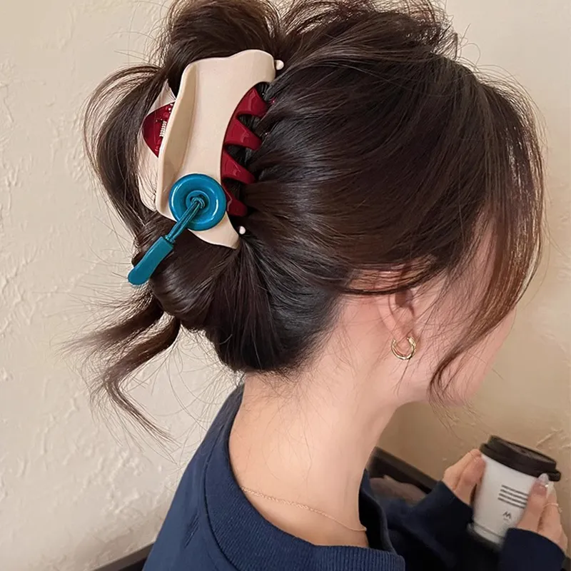 Water Jade Acrylic Hair Clips Women's-7