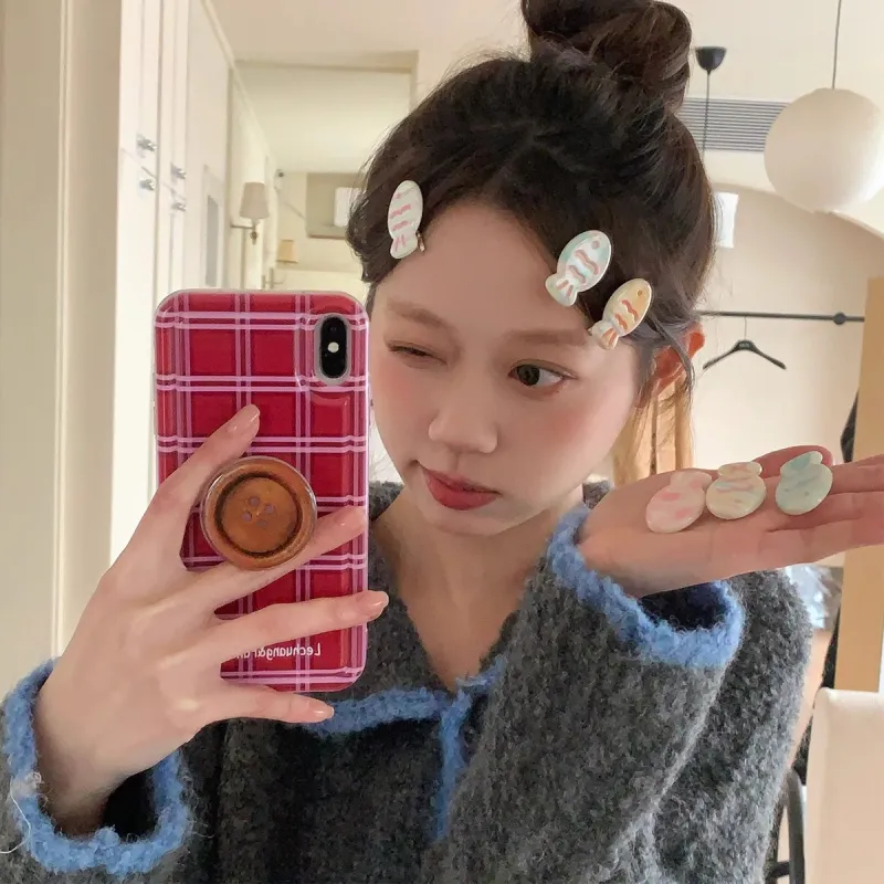 Water Jade Acrylic Hair Clips Women's-1