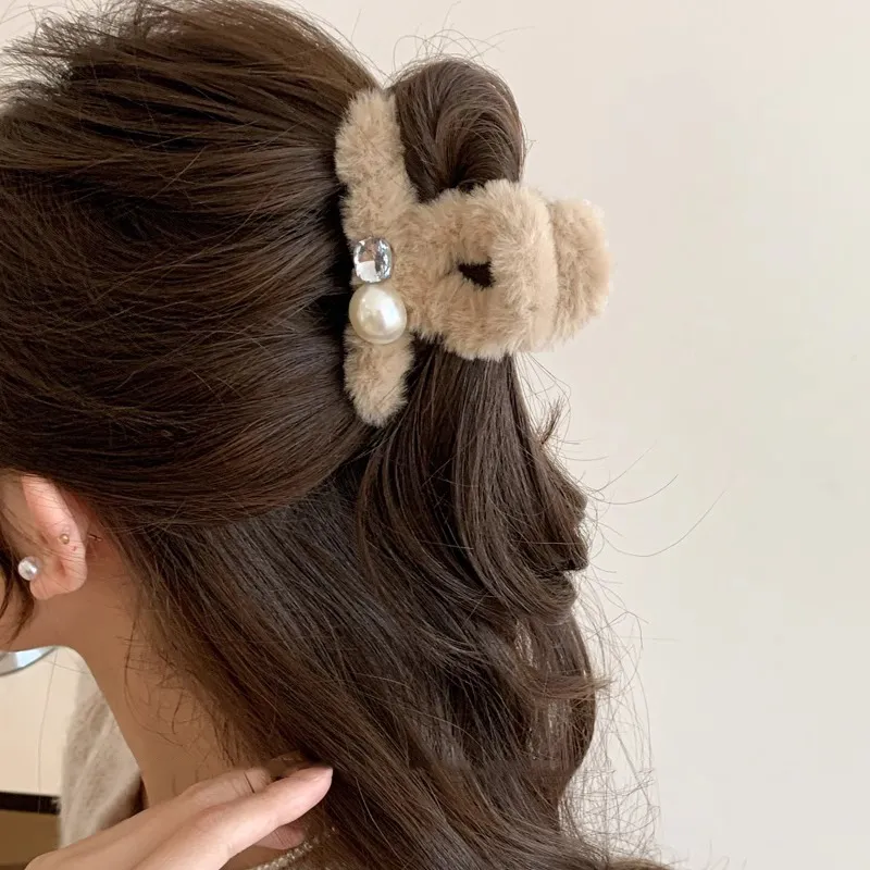 Water Jade Fabric Hair Clips Women's-4