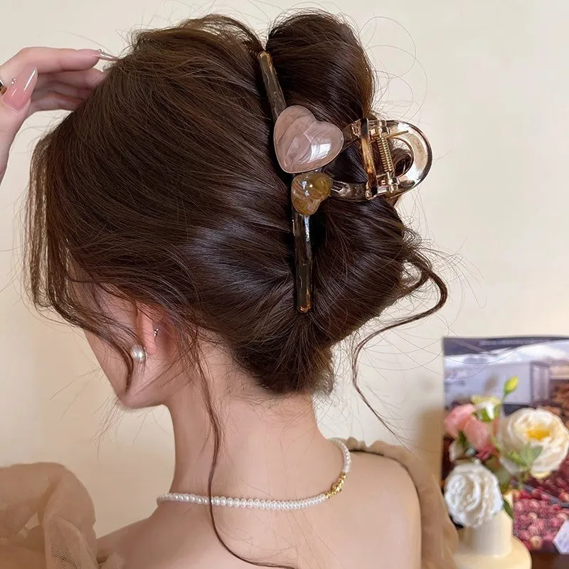 Water Jade Acrylic Hair Clips Women's-1
