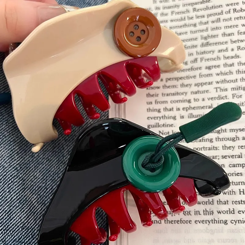 Water Jade Acrylic Hair Clips Women's-3