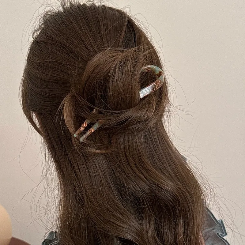Water Jade Acrylic Hairpins Women's-2