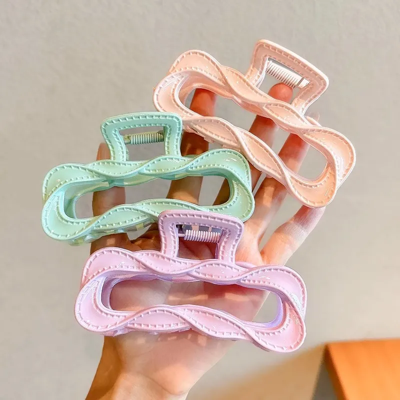 Water Jade Acrylic Hair Clips Women's-1