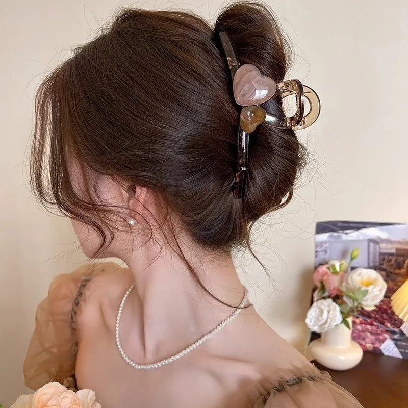 Water Jade Acrylic Hair Clips Women's-4