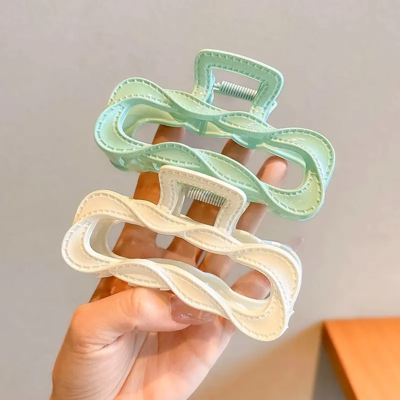 Water Jade Acrylic Hair Clips Women's-5