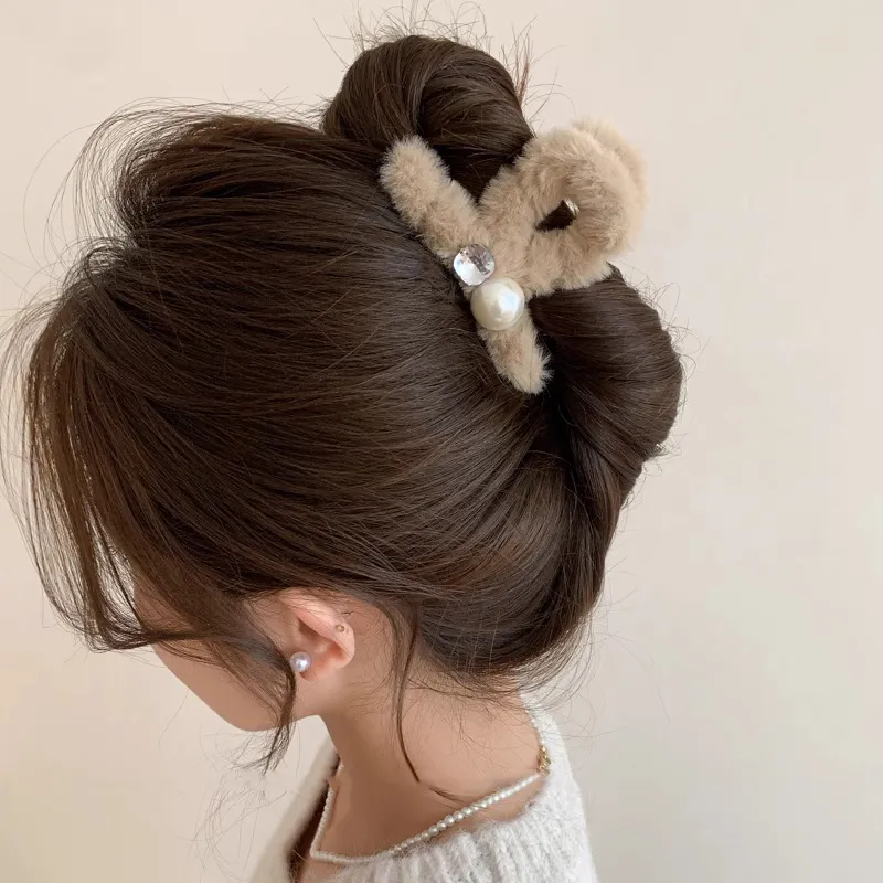 Water Jade Fabric Hair Clips Women's-1