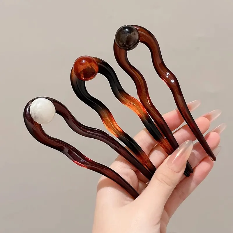 Water Jade Acrylic Hairpins Women's-1