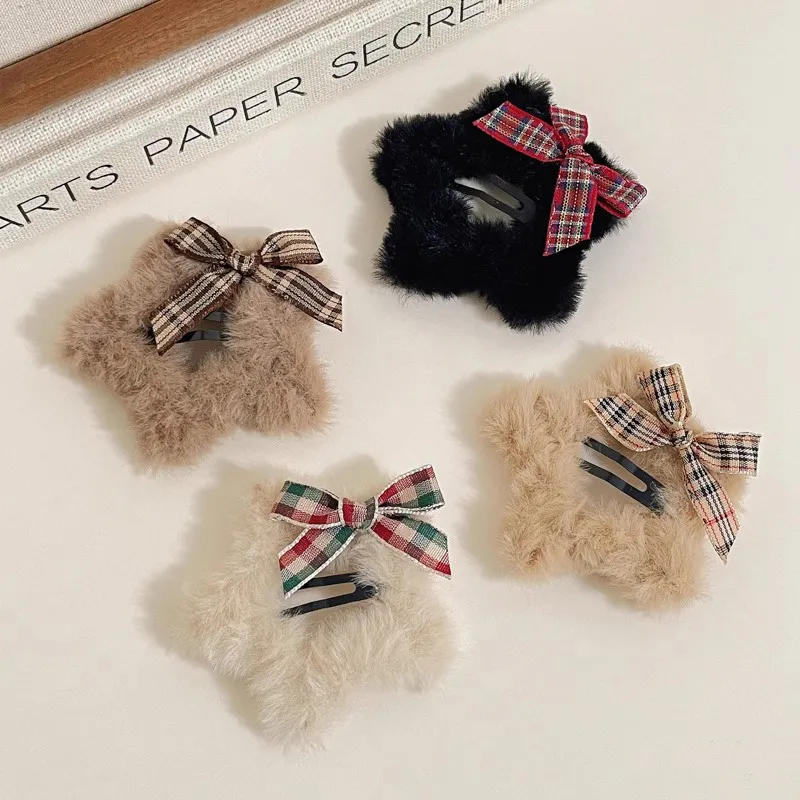 Water Jade Fabric Hair Clips Women's-5