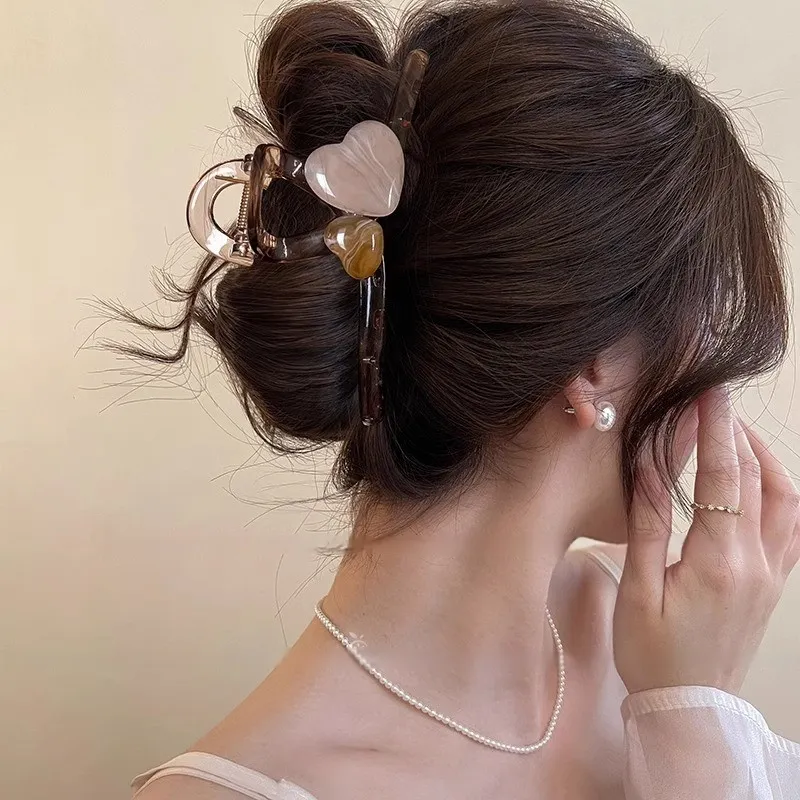 Water Jade Acrylic Hair Clips Women's-5