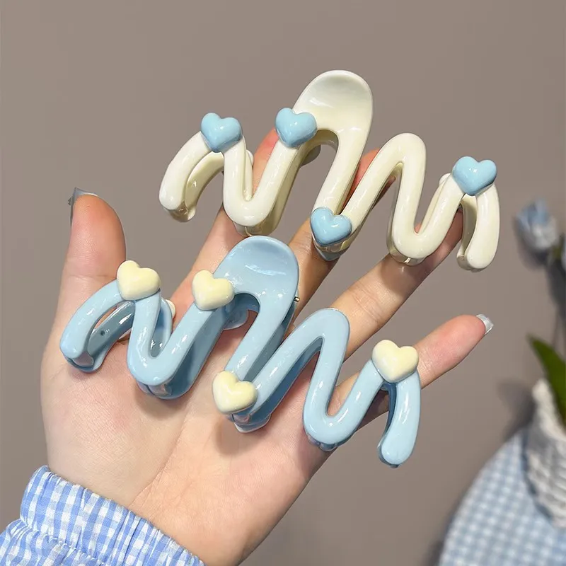 Water Jade Acrylic Hair Clips Women's-1