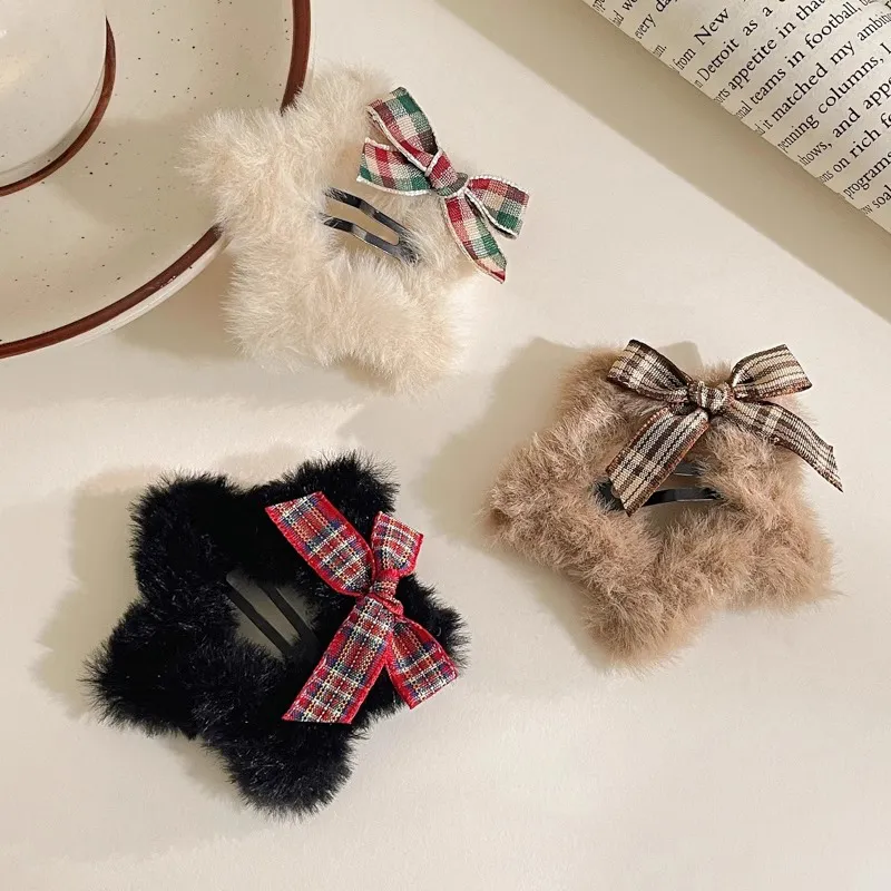 Water Jade Fabric Hair Clips Women's-4