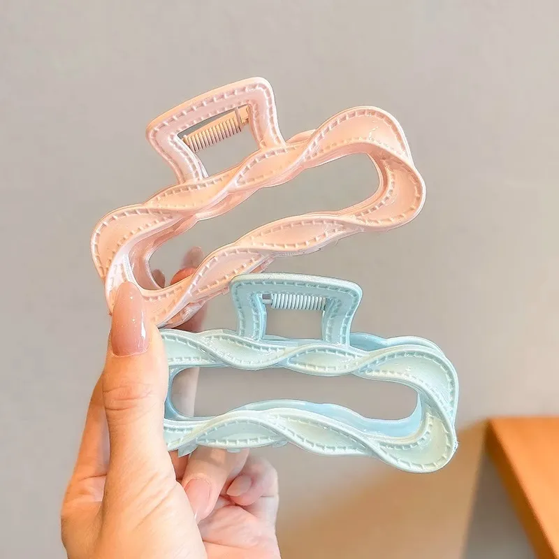 Water Jade Acrylic Hair Clips Women's-3