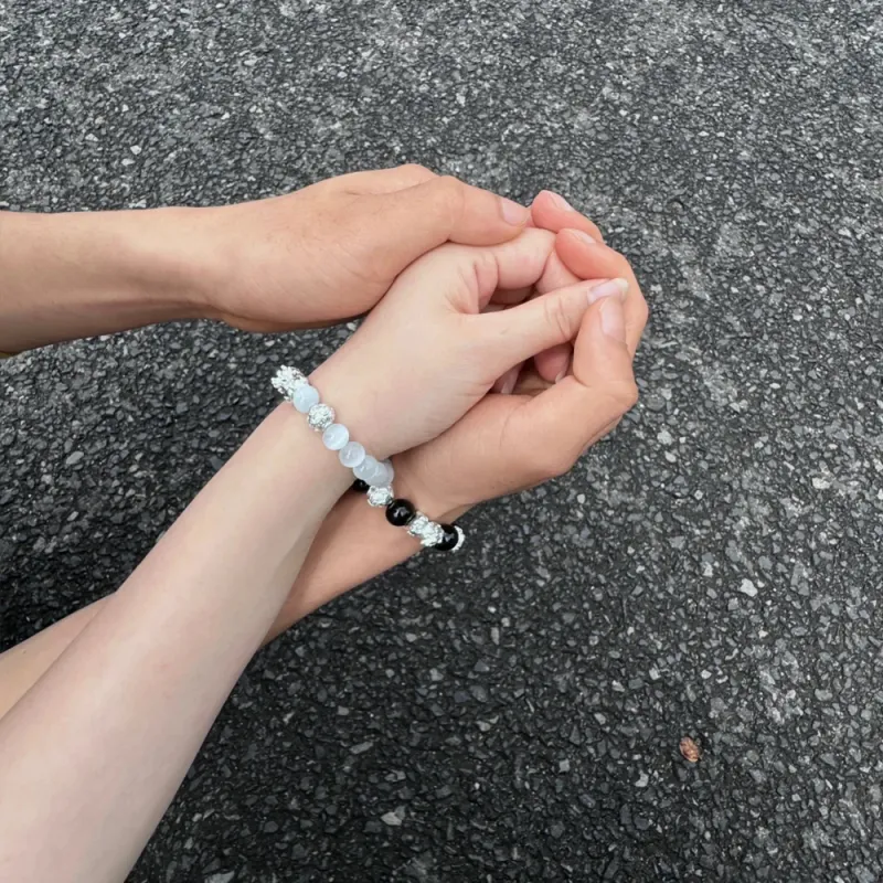 HAPPY BEAN Obsidian Bracelets Unisex-1