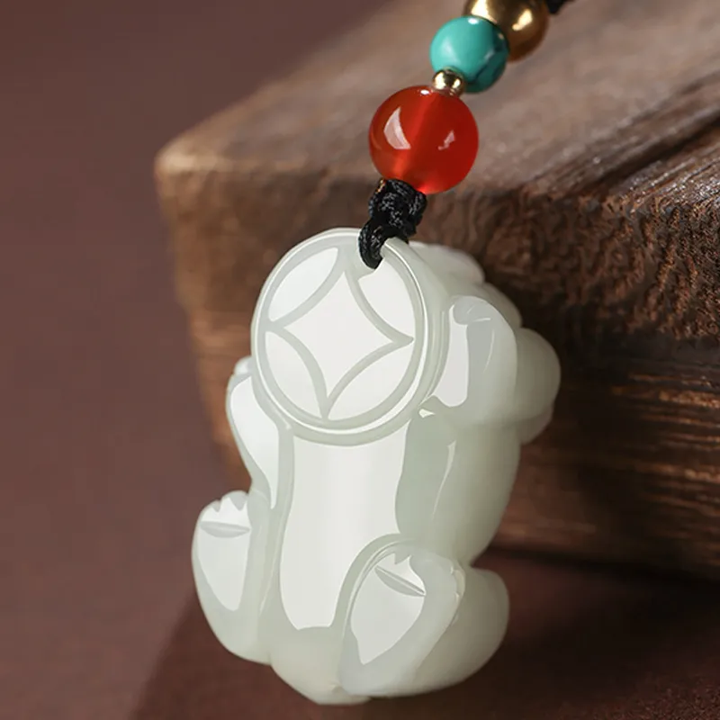 HAPPY BEAN Necklaces White Jade/Pale Greenish White Jade Unisex-5