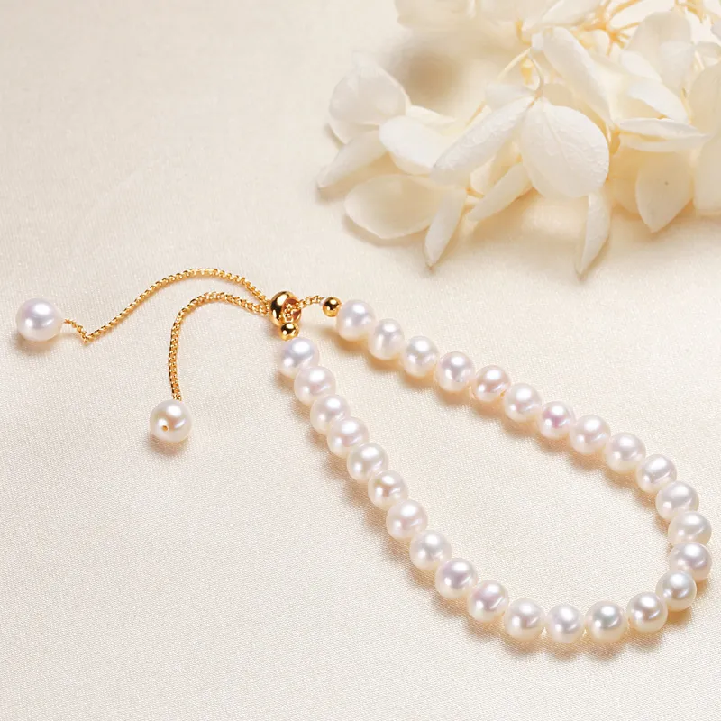 HAPPY BEAN Freshwater Pearl Bracelets Women's-2