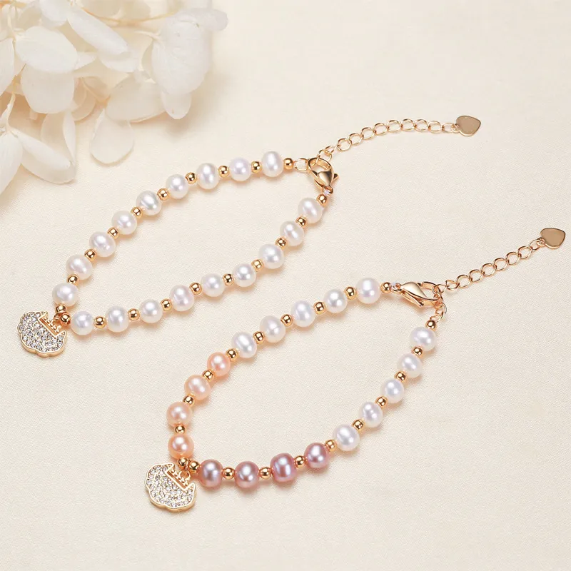 HAPPY BEAN Freshwater Pearl Bracelets Women's-3