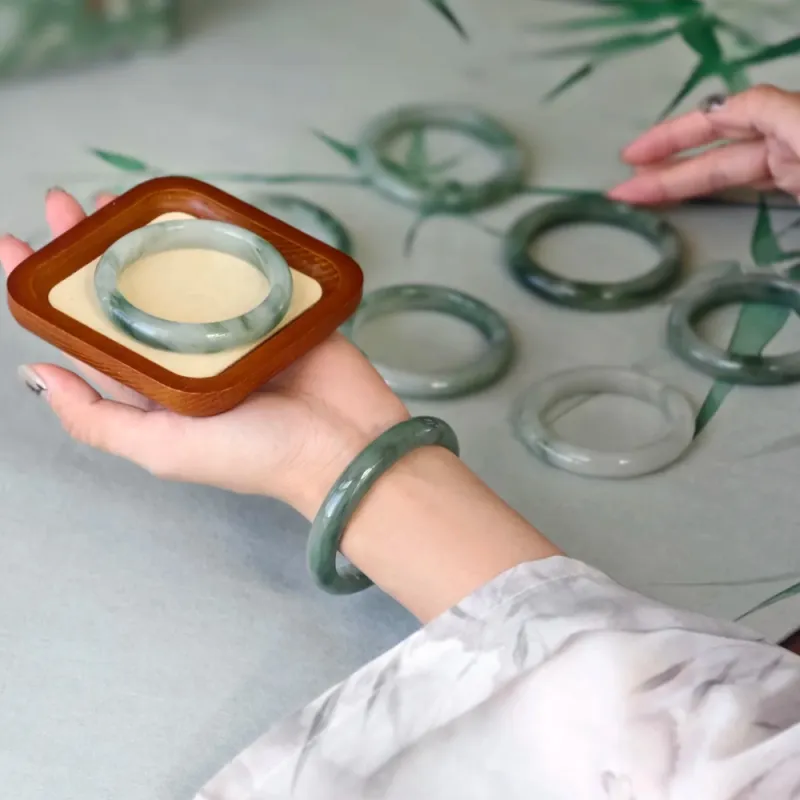 HAPPY BEAN Tianshan Jade Bangles Women's-2