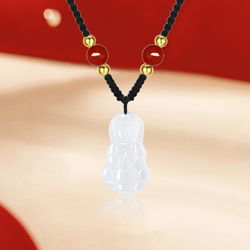 HAPPY BEAN Chalcedony Necklaces Women's-5