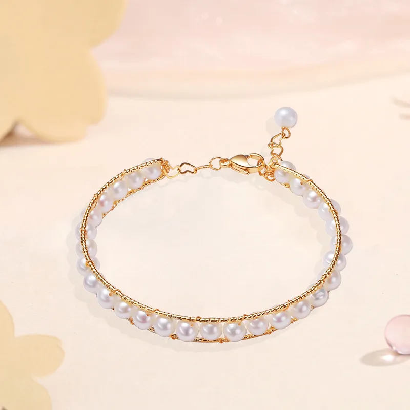 HAPPY BEAN Freshwater Pearl Bangles Women's-4