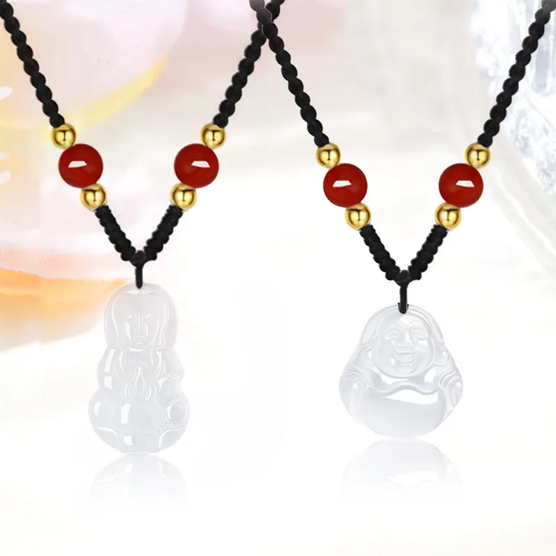 HAPPY BEAN Chalcedony Necklaces Women's-8
