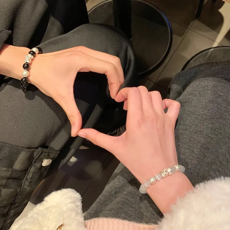 HAPPY BEAN Obsidian Bracelets Unisex-10