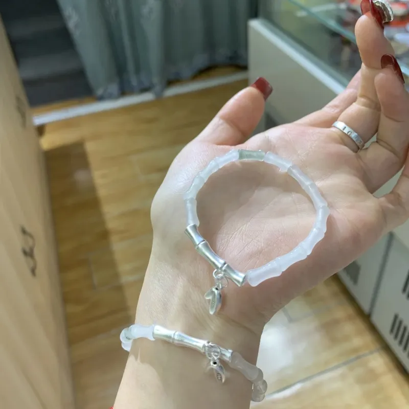 HAPPY BEAN Tianshan Jade Bracelets Unisex-11