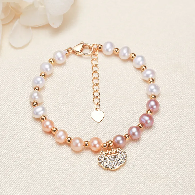 HAPPY BEAN Freshwater Pearl Bracelets Women's-5