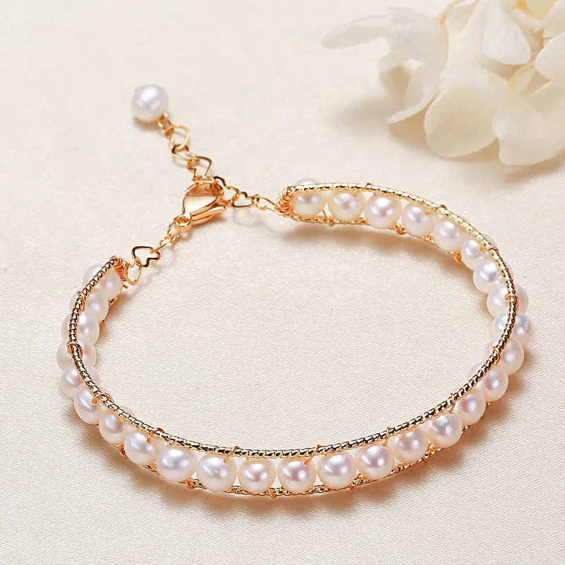 HAPPY BEAN Freshwater Pearl Bangles Women's-1