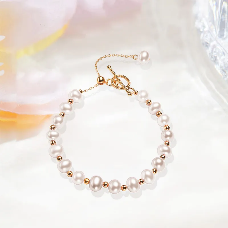 HAPPY BEAN Freshwater Pearl Bracelets Women's-5