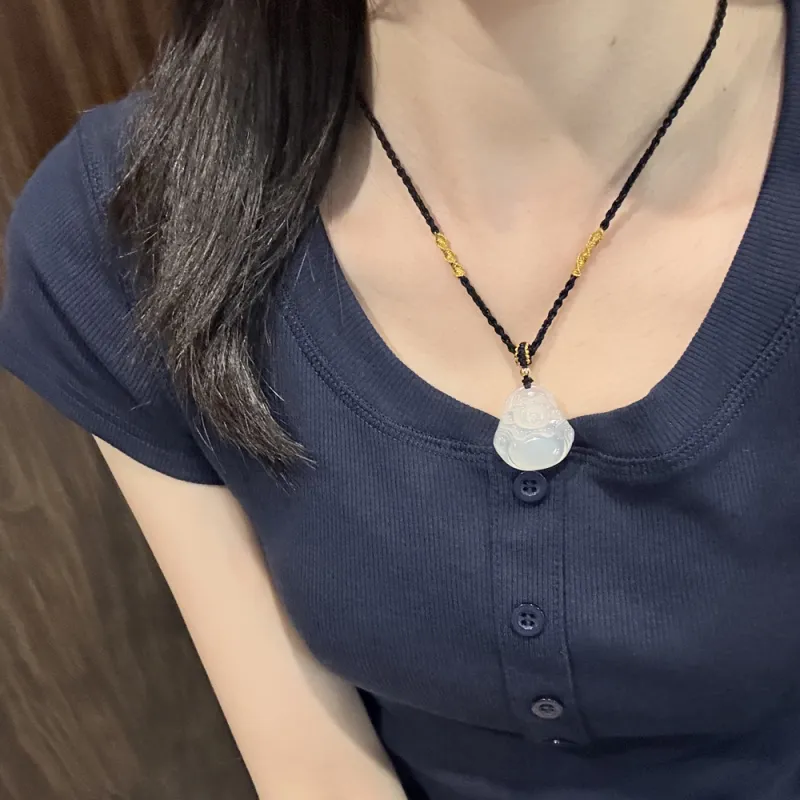 HAPPY BEAN Chalcedony Necklaces Unisex-1