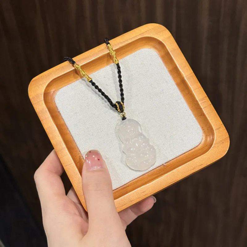 HAPPY BEAN Chalcedony Necklaces Unisex-8