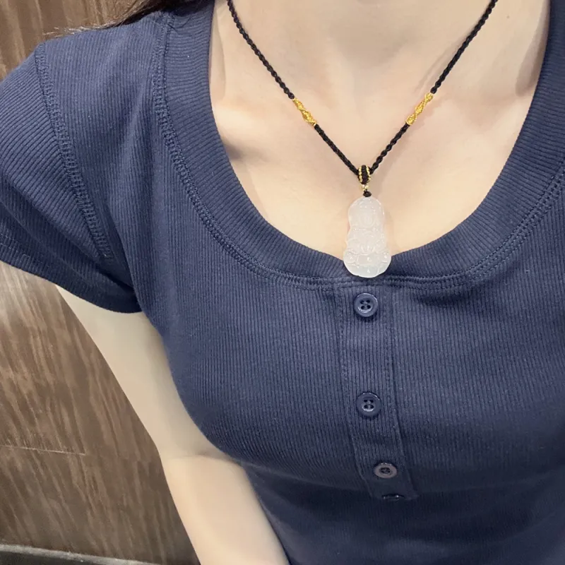 HAPPY BEAN Chalcedony Necklaces Unisex-6