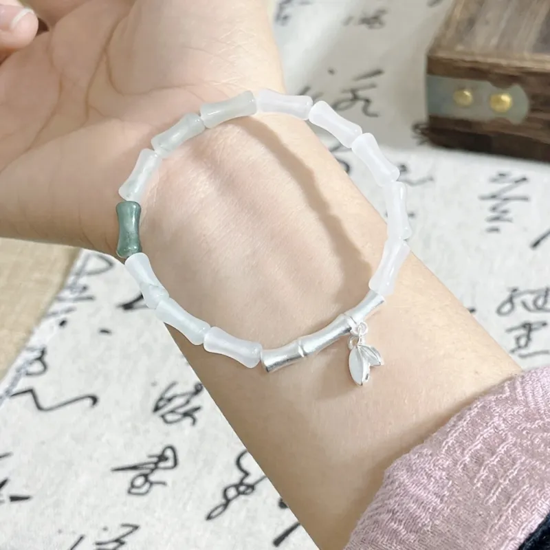 HAPPY BEAN Tianshan Jade Bracelets Unisex-13