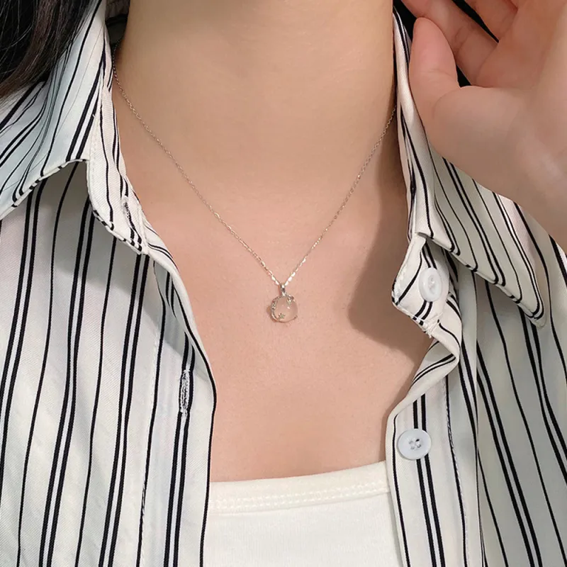 HAPPY BEAN Chalcedony Necklaces Women's-2