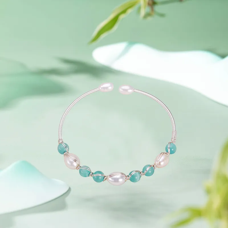 HAPPY BEAN Freshwater Pearl Bangles Women's-6