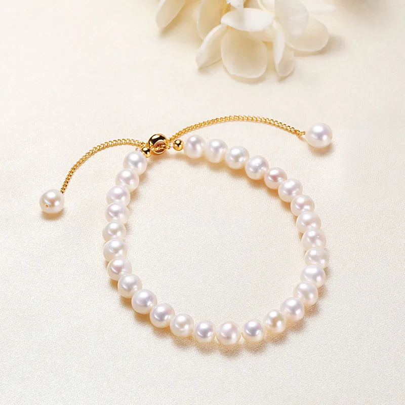 HAPPY BEAN Freshwater Pearl Bracelets Women's-1