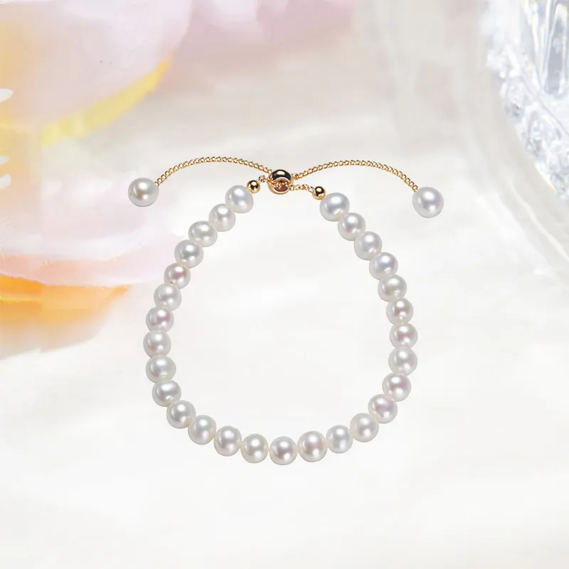 HAPPY BEAN Freshwater Pearl Bracelets Women's-5