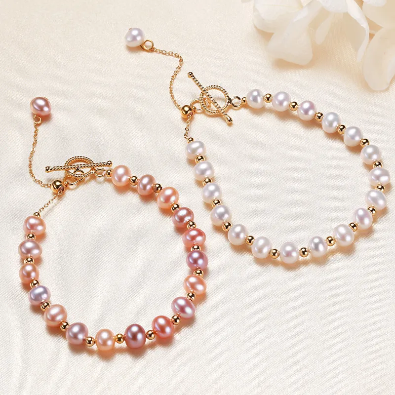 HAPPY BEAN Freshwater Pearl Bracelets Women's-3