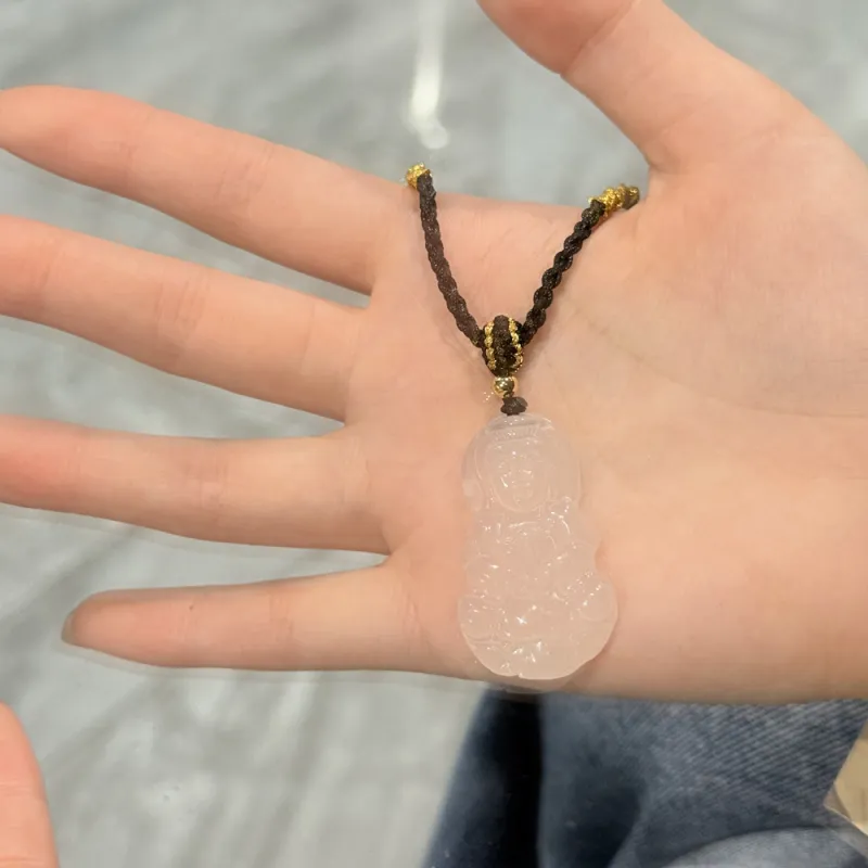 HAPPY BEAN Chalcedony Necklaces Unisex-9