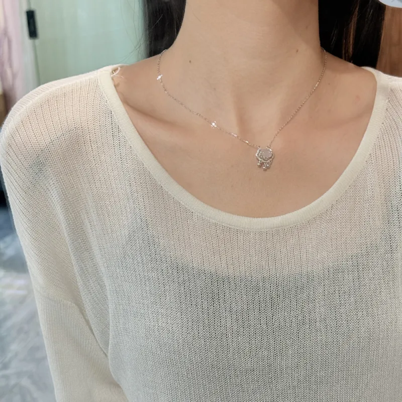 HAPPY BEAN Chalcedony Necklaces Women's-7