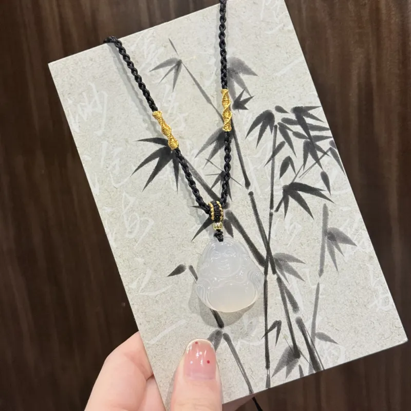 HAPPY BEAN Chalcedony Necklaces Unisex-3