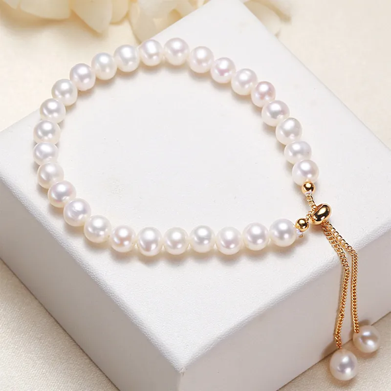HAPPY BEAN Freshwater Pearl Bracelets Women's-3
