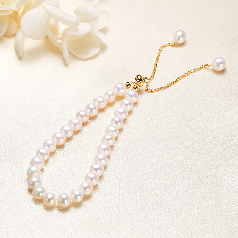 HAPPY BEAN Freshwater Pearl Bracelets Women's-4