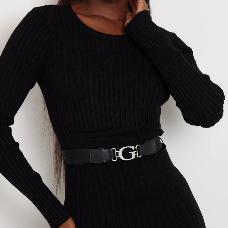 GUESS Long Sleeved Dresses Women's Black-3