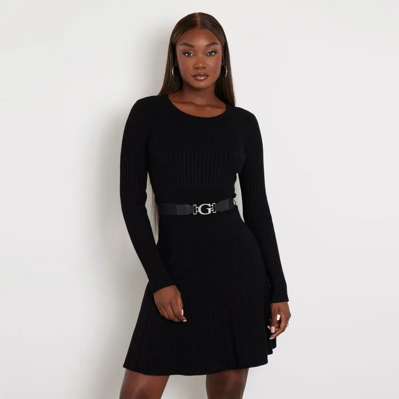 GUESS Long Sleeved Dresses Women's Black-2