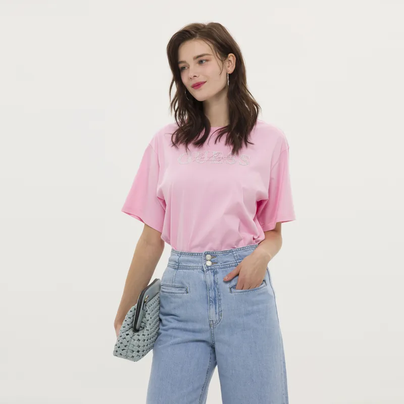 GUESS T-Shirt Women's Bright Rose Pink-3